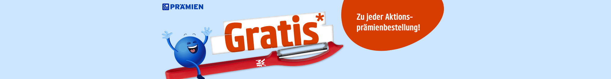 Beim Kauf einer Aktionsprämie gibt es einen gratis Gemüseschäler für dich! Zur Aktionsseite.