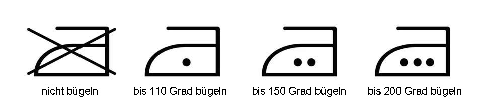 Das Waschsymbol für das Bügeln