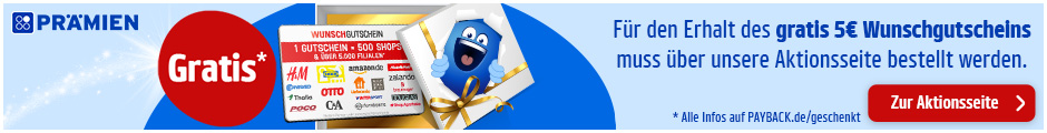 Gratis 5 € Wunschgutschein