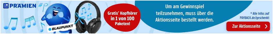 Gratis Blaupunkt Kopfhörer in einem von 100 Paketen.