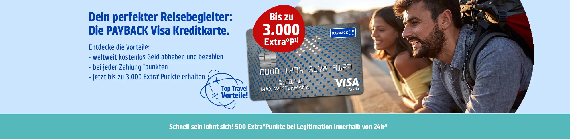 Mit der kostenlosen PAYBACK Visa Flex Kreditkarte flexibel zurückzahlen und überall punkten